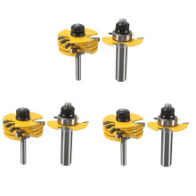 6Pcs Slot Cutter 3 Wing Router Bit 1/2 &1/4 Inch Shank Adjustable Woodworking Tool