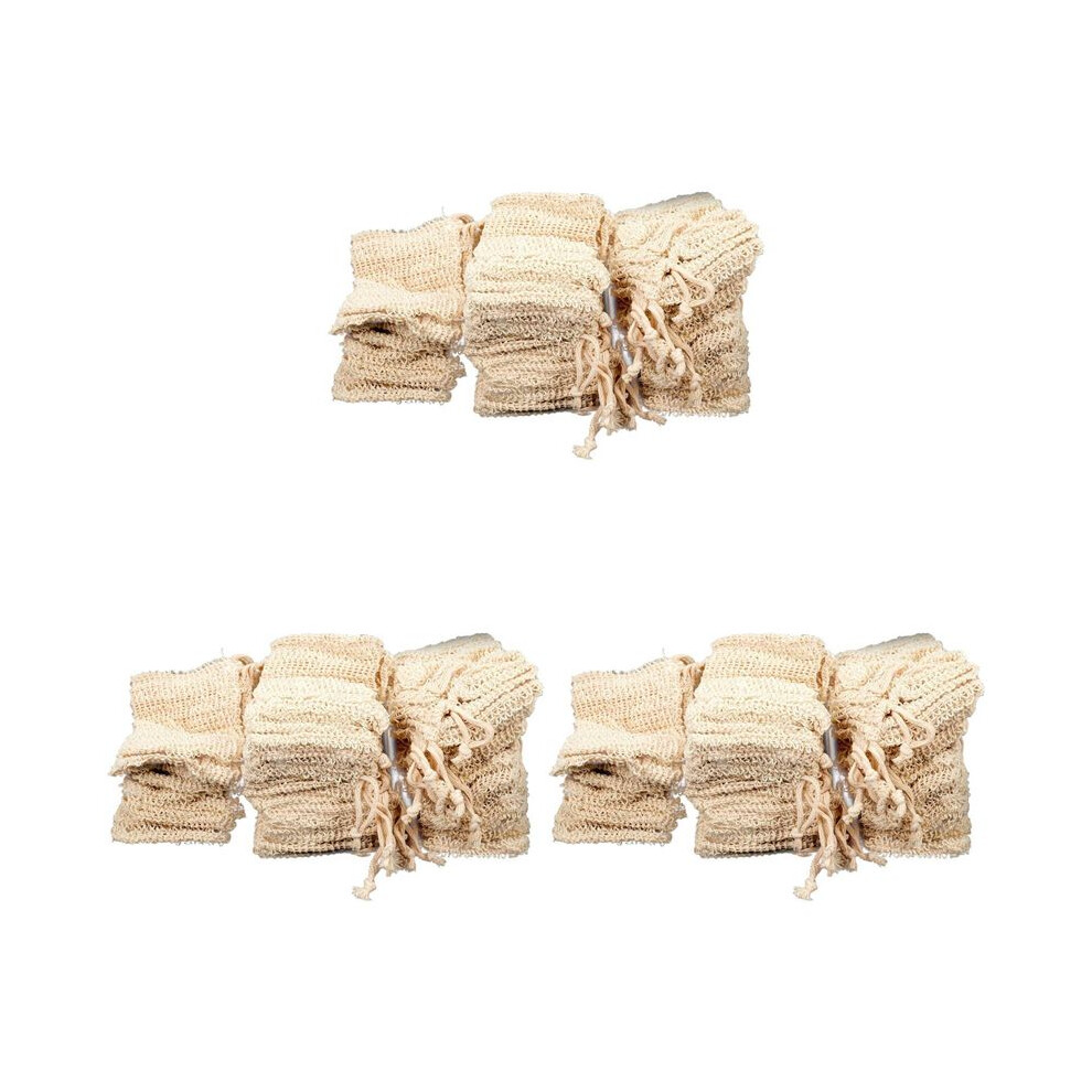 Shower Bath Sisal Soap Bag Natural Sisal Soap Bag Exfoliating Soap Saver Pouch Holder 150Pcs