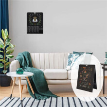2X Dark ForestLunar Calendar 2025 Ilustrado Pingente de Parede para Escritório Home ArtMoon Calendar Gift Decor
