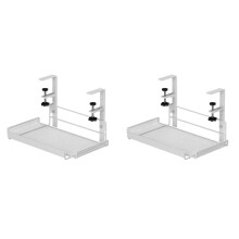 2X Under Desk Cable Management Tray, Workstation Storage, Metal Cable Tray Basket,Standing Desk Style 1