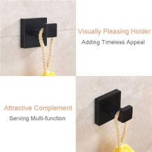 10Er Pack Matte Schwarz Handtuch Haken Edelstahl Badezimmer Rostfrei Kleidung Handtuch Kleiderhaken Wand Quadratische Toilette Küche Schwere Tür