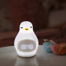 Multifonctionnel Poussin Rveil Nuit Silicone Lumire Charge De Nuit Lampe De Chevet Avec Sommeil Snooze Contrle De La Bande Dessine Petit Rveil