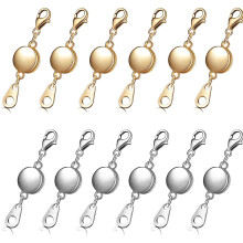 TSV Magnetic Lobster Clasps, 12pcs Silver/Gold Jewelry Extenders w/ Lobster Claw Converter – Compatible with Jewelry Making & DIY