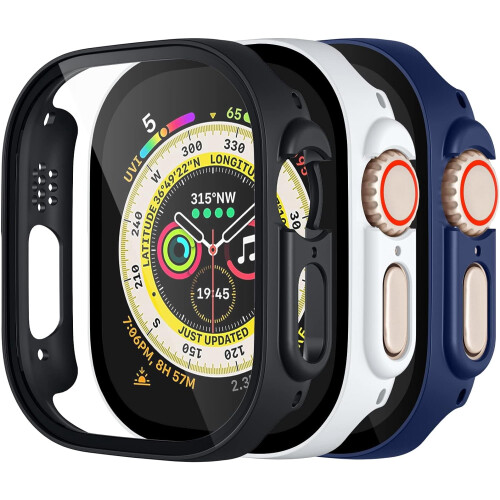 Συμβατή με θήκη XiHAMA για Apple Watch για SE/6/5/4 + Προστατευτικό οθόνης, λεπτό κάλυμμα