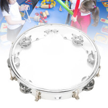 10 Zoll Transparente Verstellbare Doppelreihige Tamburin mit Percussion-Klämpchen