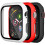 Συμβατή με θήκη XiHAMA για Apple Watch για SE/6/5/4 + Προστατευτικό οθόνης, λεπτό σκληρό 1