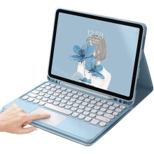 Teclado XiHAMA Touch compatível com Galaxy Tab S8 11" 2022 / Tab S7 11" 2020 – Capa sem fio destacável com touchpad e teclas redondas charmosas