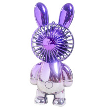 Little Rabbit Gradient Color Electroplattierung Handheld Lighting Charging Fan