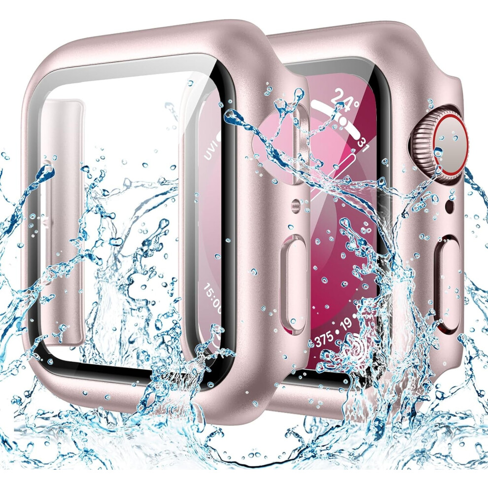Xihama Waterproof Screen Protector Case Compatible With Apple Watch Series 6/5/4/Se 44Mm, Hard Bumper With Tempered Glass For Watch Cover 9028731156545
