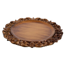 Vintage Tray Vintage Carved Tray Western Food Plate 35.00X35.00X1.00CM