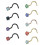 9 τεμάχια 20 γρ. Claw Round Crystal Ring Piercing Μικτού Χρώματος Κυβικό Ζιρκονίου Piercing 1