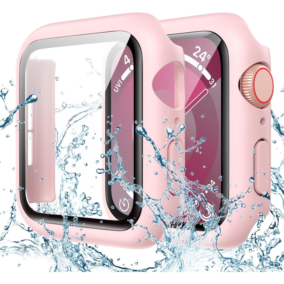 Xihama Waterproof Screen Protector Case Compatible With Apple Watch Series 6/5/4/Se 44Mm, Hard Bumper With Tempered Glass For Watch Cover 9028731156798