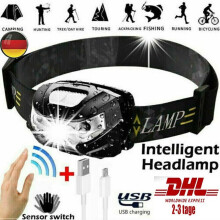 Lampada frontale a LED, lampada frontale ricaricabile, luce frontale a LED per attività all'aperto, campeggio, corsa, tempesta, sopravvivenza,