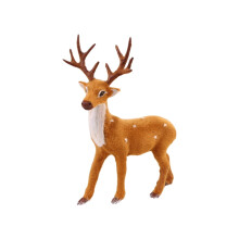 Symulacja pluszowego renifera stojącego na Boże Narodzenie, model figurki jelenia sika