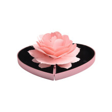 Caja giratoria para anillos con forma de rosa en forma de corazón. Caja creativa para anillos de propuesta de matrimonio con diseño de flor. Color