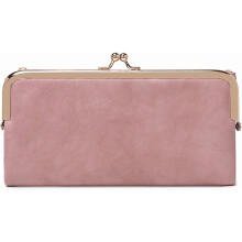 Dámske vintage dlhé peňaženky, dvojitá dámska kabelka so zámkom Kiss Lock a vreckom na mince na zips