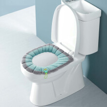 Verdikte toiletbrilhoes met handvat, gebreide stijl, tweekleurige toiletmat voor alle seizoenen.