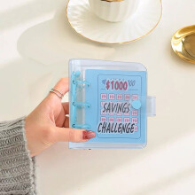 Classeur d'épargne avec enveloppes étiquetées de 11,5 cm, clip à 3 trous, personnalisable pour le budget et les économies des fêtes –