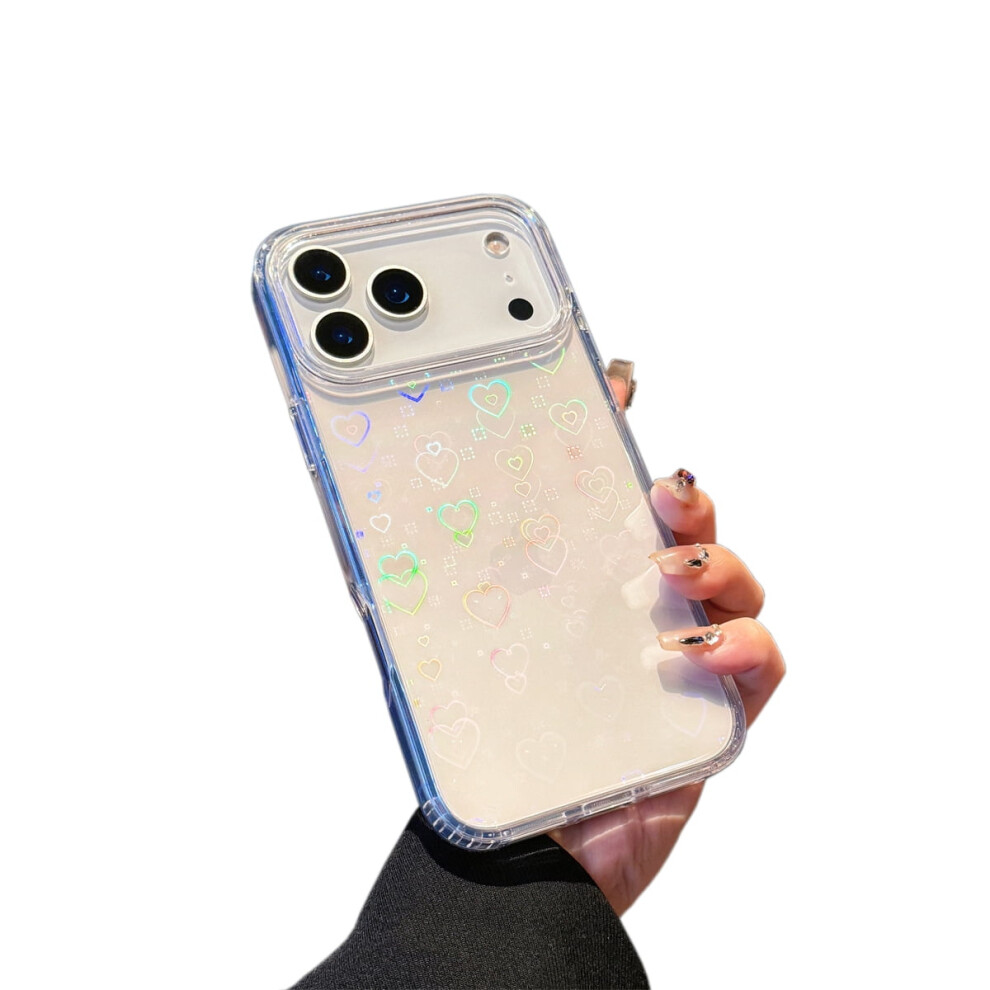 Laser Heart-Shaped Transparent Anti-Drop Case Compatible With Iphone 17 Pro Max 9028731157740