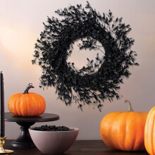 Couronne de porte décorative pour Halloween et Thanksgiving - Suspension florale exquise pour décorer votre porte d'entrée, vos fenêtres et vos