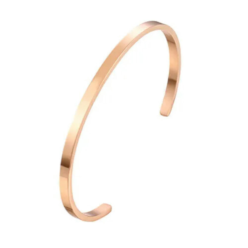 Titanium Stainless Steel Bangle Cuff Bracelet Rose Gold