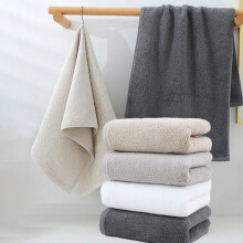 Confezione da 4 asciugamani in cotone, bianco, beige e grigio, 78 x 34 cm, ideali per il viso, i viaggi e la palestra.