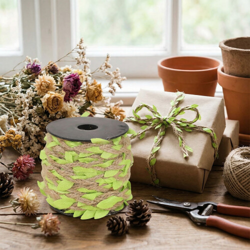 Γιρλάντα από τεχνητά φύλλα, Faux Greenery Ananas με σπάγκο από γιούτα για σκηνικό πάρτι,