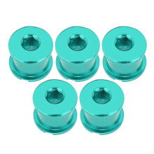 5 Stück Grüner Aluminium MTB Kettenblatt-Schraubensatz | CNC 10g
