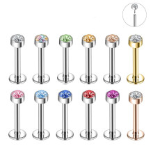 Värikkäät, painettavat labret-huulineskurenkaat, ruostumatonta terästä, 12 kpl