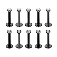 Conjunto de 10 peças de piercings labret para lábio com zircônia, estilo Monroe, Medusa, para hélice, concha e cartilagem.