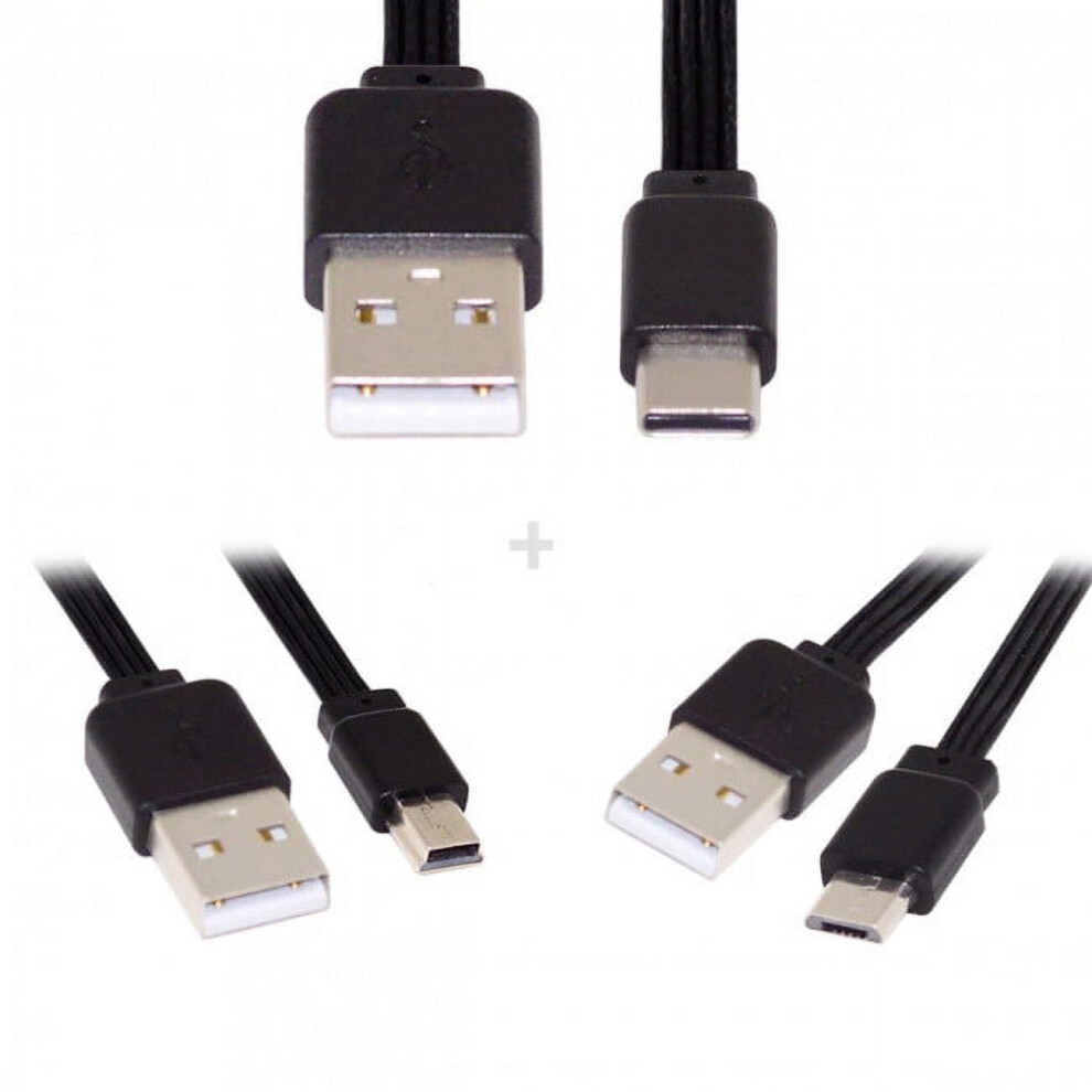 Cy 3Pcs/Lot 13Cm Usb 2.0 Type-A To Mini Micro Usb Type-C Male Data Flat Slim Fpc Cable For Fpv Disk Phone 9028731087146
