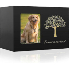 Urne pour Chien Urne Chien en Bois pour Animaux De Compagnie Urne pour Chat Et Chien avec Cadre Photo Arbre De Vie Souvenir pour Animaux De Compag