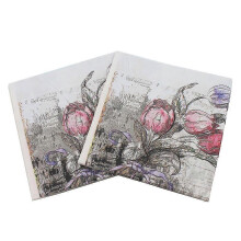 Lot de 40  serviettes en papier colores-Serviettes de table Mouchoirs floraux,  bricolage, origami, pour la gastronomie, anniversaire, mariage, dc