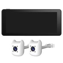 Telecamera per Auto per 2 Bambini - Baby Monitor HD da 6,86" con Schermo Diviso e Doppia Telecamera Posteriore per Seggiolino Auto