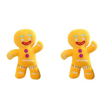 2X Kawaii Gingerbread Plush Doll Sofa Decoration Cute Cookie Stuffed Toy Gift 18cm