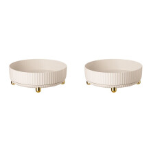2X Stockage de Cuisine Étagère Rotative Support D'Assaisonnement Boîte D'Assaisonnement Plateau Tournant Ménager Support de Stockage Rotatif Blanc