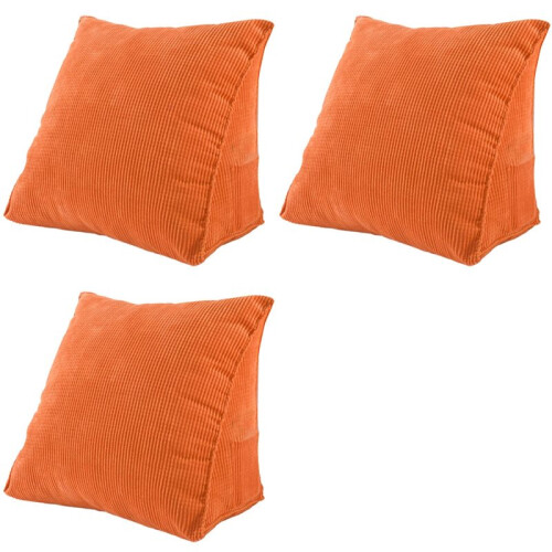 3X Solid Color Reading Backrest Cushion Wedge Pillow Thick Lumbar Back Pad