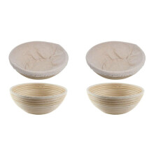 2X Panier de Fermentation de Pain Rond en Rotin Panier de Fermentation de Stockage de Séchage Panier de Fermentation de Pain