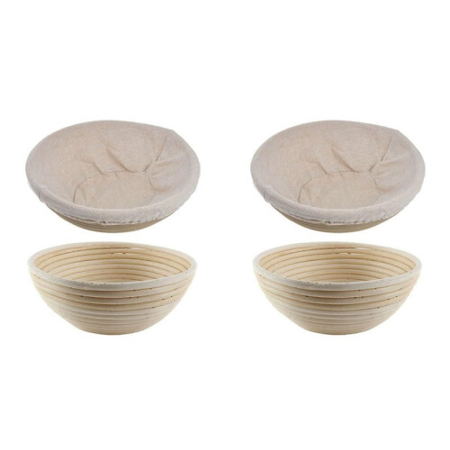 2X Round Rattan Bread Fermentation Basket Drying Storage Fermentation Basket Bread Fermentation Basket
