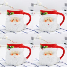 4X 400Ml Mug Cartoon Cute Kawaii Christmas Mug 3D Ceramic Cup Milk Coffee Water Cup Mug