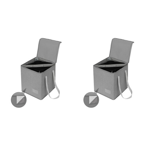2X Kleiderbügel-Organizer, Aufbewahrungsbehälter für Kleiderbügel mit Deckel, Staubdicht, Kleiderbügelhalter, Kleiderbügel-Caddy-Organizer 1