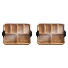 2X Bamboo Cutting Board with Lid, Black Handles, 11x14 Inch - Perfect for Charcuterie, Snacks, and More