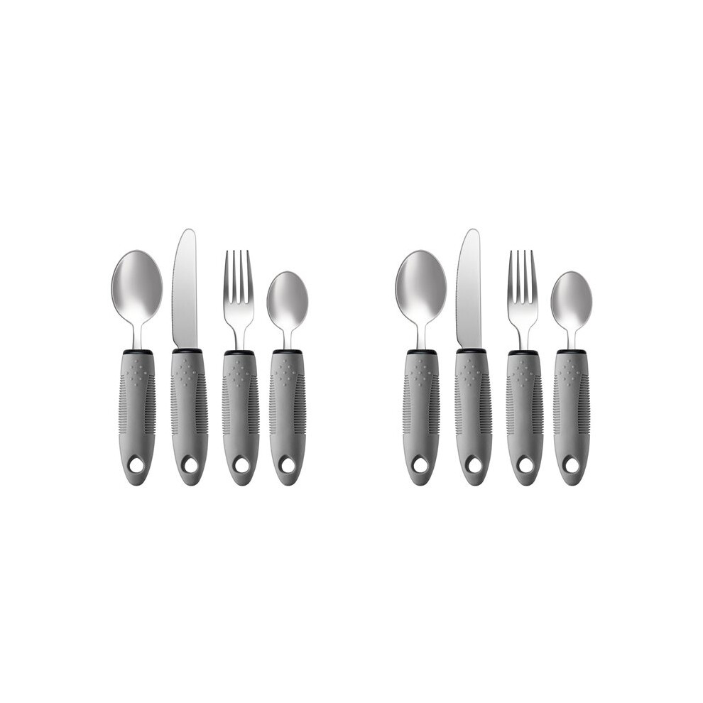 Semoic Adaptive Utensils Set, Adaptive Utensils 8Pcs For Hand Tremors,Elderly, Arthritis,Parkinsons-Built Utensils