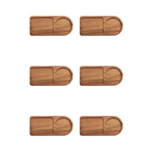 6X Plateau à Café, Assiette en Bois, Plateau de Petit-Déjeuner pour Servir des Aliments, Hôtellerie, Café, Service à Thé, Décoration de Table,