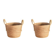 2X Paniers à Fleurs Tissés à la Main Pots de Fleurs en Rotin Pots de Fleurs Paniers de Rangement Décoration de la Maison Paniers à Fleurs A
