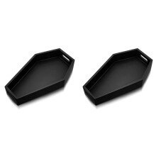 2X Coffin Shape Black Tray Storage Box Gothic Wood Tray Decoration Birthday Present Gift