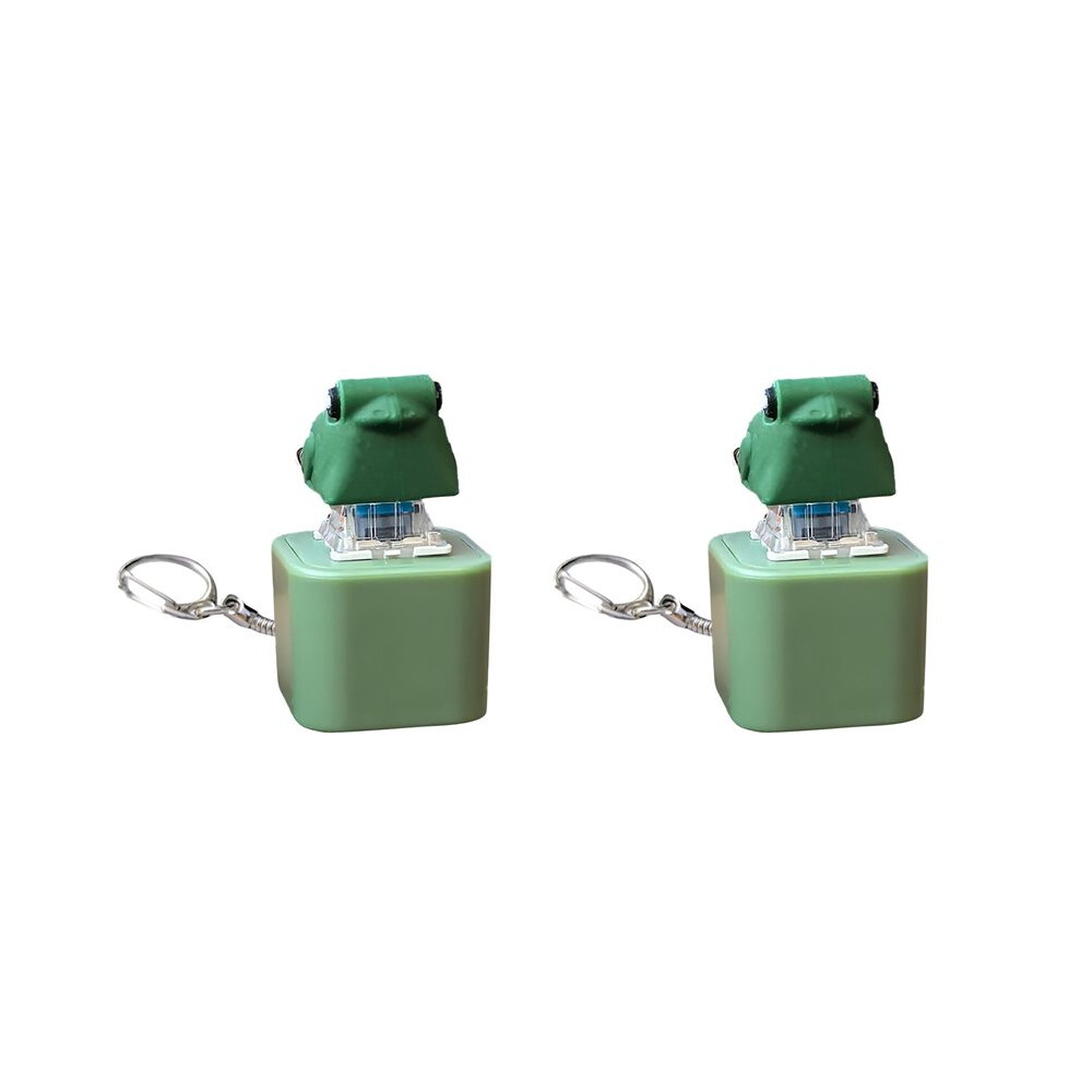 Semoic 2X Frog Croaking Fidget Toy Keychain With Lights Rechargeable Stress Reliever Anxiety Sensory Sound Button Toy