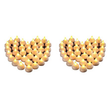 96 Flameless Water Candles, Floating Water Electronic Candles, Wedding Party Pool Dinner Candles (Yellow Light)