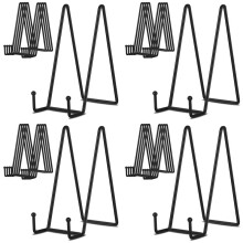 8 Inch 20 Pack Black Metal Display Stands Plate Stand Plate Holder Display Stands for Picture, Decorative Plate, Book