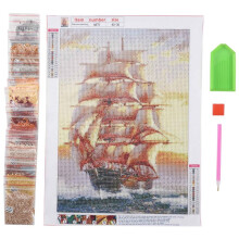 5D Diamond Embroidery Boat Landscape Handmade Diamond Painting Landscape Needlework Stitch Home Decoration